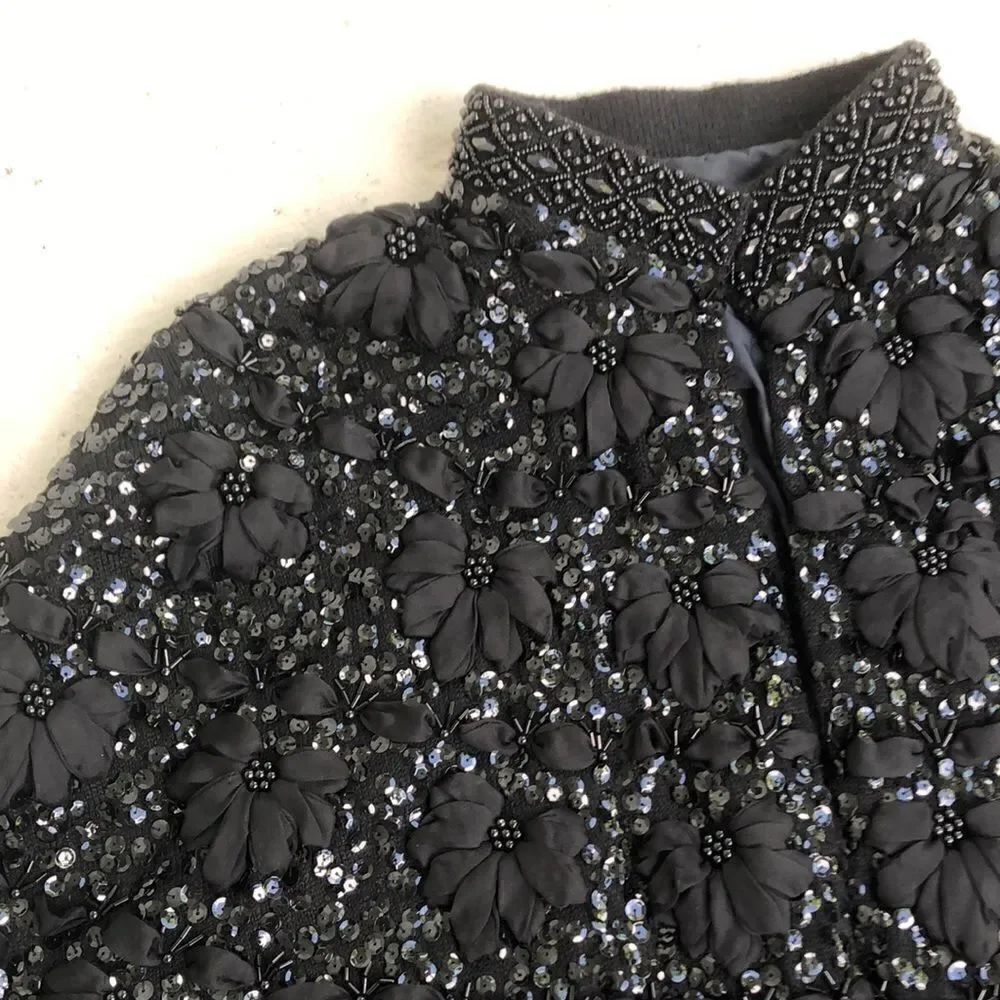 1950’s  wool  floral soutache  caplet